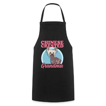 Chinese Crested Granny Chinese Crested Granny - Cooking Apron - black - Front - AI Model Male 185 dark (185cm)
