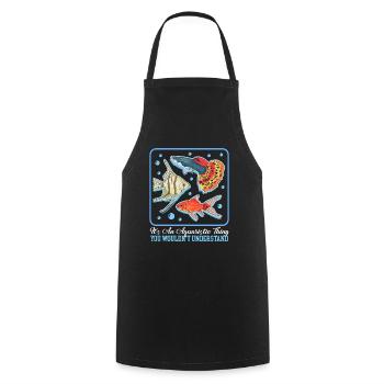 Aquarium Aquarianer Aquaristik Zierfisch Geschenk - Kochschürze - Schwarz - Vorne - AI Model Male 185 dark (185cm)