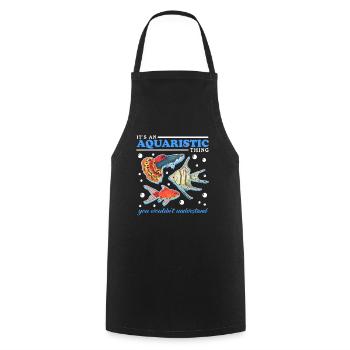 Aquaristics Aquarium Aquarist Ornamental Fish Gift - Cooking Apron - black - Front - AI Model Male 185 dark (185cm)