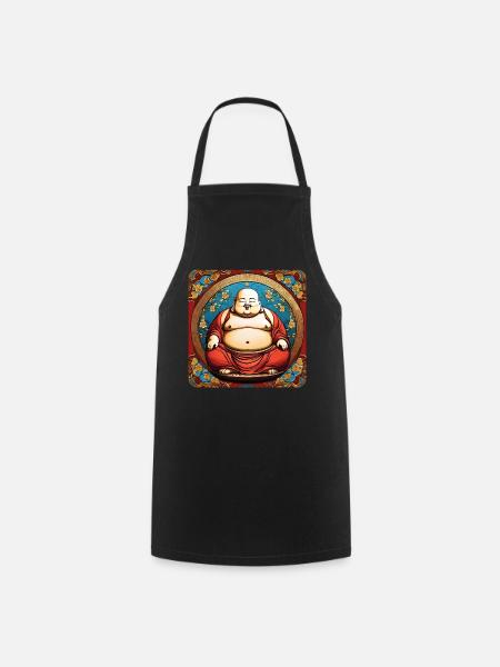 Dicker süßer Buddha - Kochschürze - Schwarz
