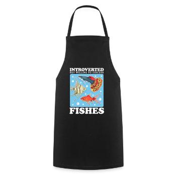 Aquarium Aquarist Aquaristics Ornamental Fish Gift - Cooking Apron - black - Front - AI Model Male 185 dark (185cm)