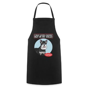 Schnauzer miniature propriétaire Schnauzer chien cadeau - Tablier de cuisine - noir - Devant - AI Model Male 185 dark (185cm)