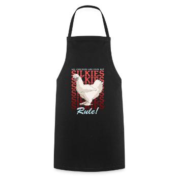 Silk Chicken Silkie Chickens Silk Chickens Gift - Cooking Apron - black - Front - AI Model Male 185 dark (185cm)