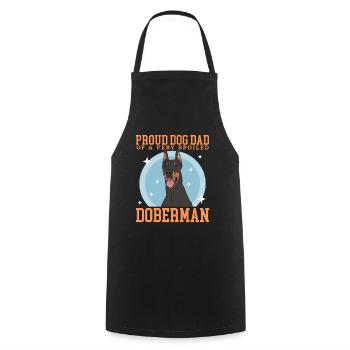 Doberman Dad Dog Daddy Dog Owner Cadeau - Tablier de cuisine - noir - Devant - AI Model Male 185 dark (185cm)