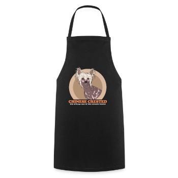 Chinese Crested Dogs Chinese Crested Gift - Cooking Apron - black - Front - AI Model Male 185 dark (185cm)