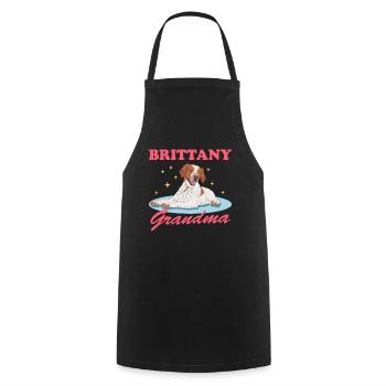 Brittany Granny Spaniel Breton Dog Gift - Cooking Apron - black - Front - AI Model Male 185 dark (185cm)