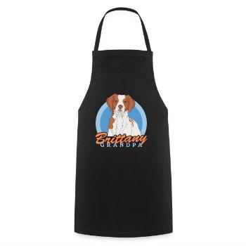 Brittany Opa Epagneul Breton Vorstehhund Geschenk - Kochschürze - Schwarz - Vorne - AI Model Male 185 dark (185cm)