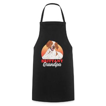 Brittany Grandpa Spaniel Breton Dogs Gift - Cooking Apron - black - Front - AI Model Male 185 dark (185cm)