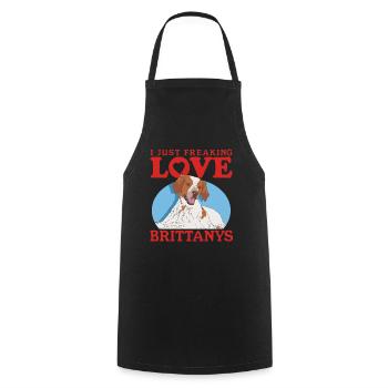 Brittany Spaniel Breton Pointing Dog Gift - Cooking Apron - black - Front - AI Model Male 185 dark (185cm)