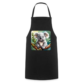 Ours Koala mignon - Tablier de cuisine - noir - Devant - AI Model Male 185 dark (185cm)