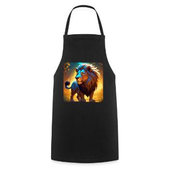 Proud Lion - Cooking Apron - black - Front - AI Model Male 185 dark (185cm)