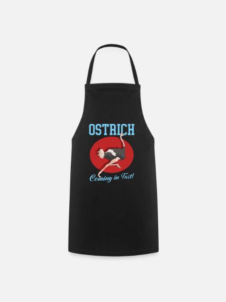 Autruche Oiseau Autruche Autruche Autruche Cadeau - Tablier de cuisine - noir