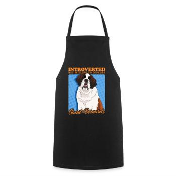 Bernhardiner Hunde St. Bernhardshund Geschenk - Kochschürze - Schwarz - Vorne - AI Model Male 185 dark (185cm)