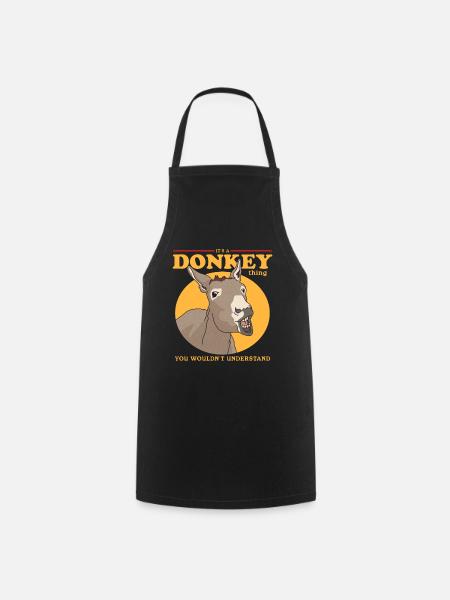 Âne propriétaire âne âne amoureux cadeau d’âne - Tablier de cuisine - noir
