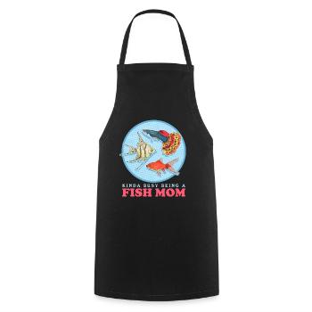 Aquarium Fish Mom Aquaristics Aquarist Gift - Cooking Apron - black - Front - AI Model Male 185 dark (185cm)
