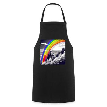 Regenbogen in der Natur - Kochschürze - Schwarz - Vorne - AI Model Male 185 dark (185cm)