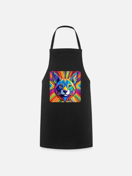 Spirit Animal Fuchs in bunten Farben - Kochschürze - Schwarz