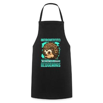Hedgehog Hedgehog Lovers Cute Hedgehog Gift - Cooking Apron - black - Front - AI Model Male 185 dark (185cm)