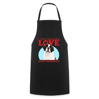 Bernhardiner Hunde St. Bernhardshund Geschenk - Kochschürze - Schwarz - Vorne - AI Model Male 185 dark (185cm)