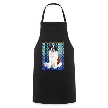 Chien Saint-Bernard Cadeau pour chien Saint-Bernard - Tablier de cuisine - noir - Devant - AI Model Male 185 dark (185cm)
