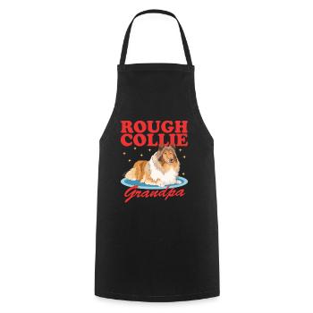 Collie Grandpa Rough Collies Longhair Collie Gift - Cooking Apron - black - Front - AI Model Male 185 dark (185cm)