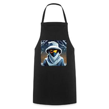 Cool Spooky Ghost with Glasses - Cooking Apron - black - Front - AI Model Male 185 dark (185cm)