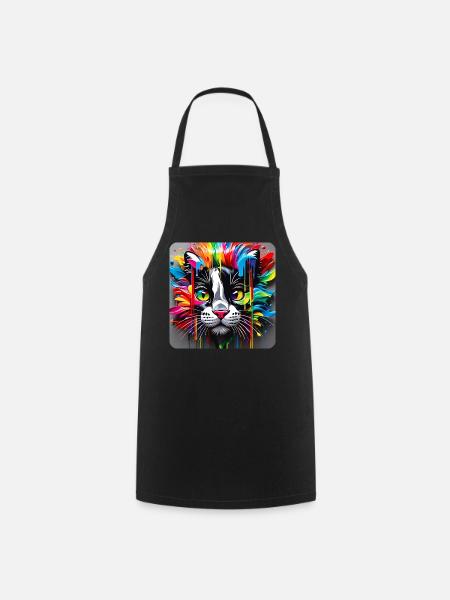 Visage de chat dans le style graffiti - Tablier de cuisine - noir