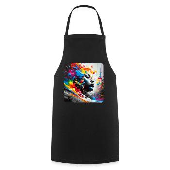 Femme dans le style graffiti - Tablier de cuisine - noir - Devant - AI Model Male 185 dark (185cm)