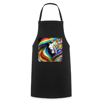 Femme dans le style graffiti - Tablier de cuisine - noir - Devant - AI Model Male 185 dark (185cm)
