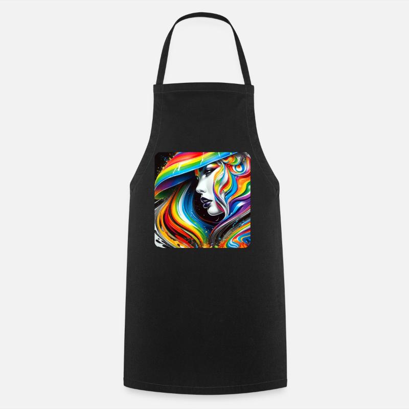 Woman in graffiti style - Cooking Apron - black