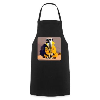 Suricate cool paresseux en lunettes de soleil - Tablier de cuisine - noir - Devant - AI Model Male 185 dark (185cm)