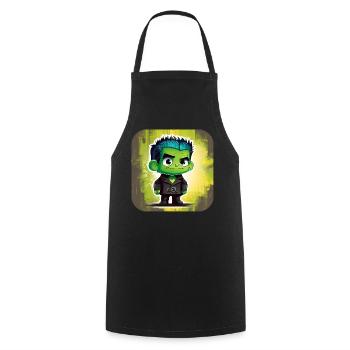 Cute little green monster - Cooking Apron - black - Front - AI Model Male 185 dark (185cm)