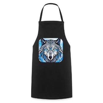 Spirit Animal Wolf - Kochschürze - Schwarz - Vorne - AI Model Male 185 dark (185cm)