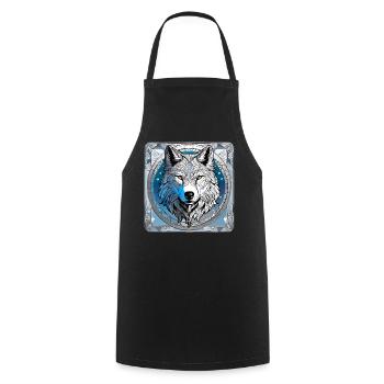 Spirit Animal Wolf - Kochschürze - Schwarz - Vorne - AI Model Male 185 dark (185cm)