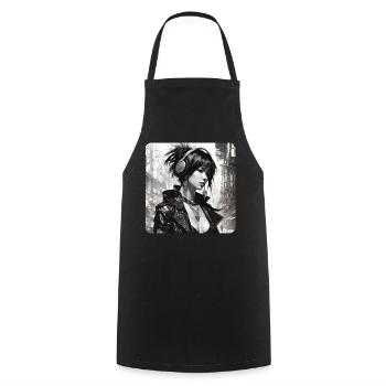 Fille Punk Gothique Cool - Tablier de cuisine - noir - Devant - AI Model Male 185 dark (185cm)