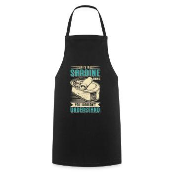 Sardine Atlantic European Sardines Gift - Cooking Apron - black - Front - AI Model Male 185 dark (185cm)