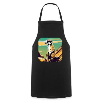 Cute meerkat - Cooking Apron - black - Front - AI Model Male 185 dark (185cm)
