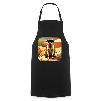 Cute meerkat - Cooking Apron - black - Front - AI Model Male 185 dark (185cm)