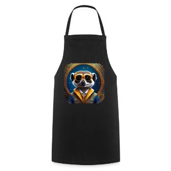Suricate mignon avec des lunettes de soleil - Tablier de cuisine - noir - Devant - AI Model Male 185 dark (185cm)