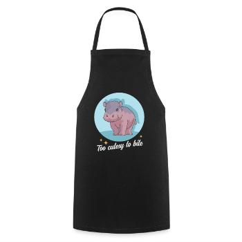 Hippopotame bébé hippopotame hippopotame cadeau - Tablier de cuisine - noir - Devant - AI Model Male 185 dark (185cm)