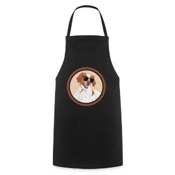 Brittany Epagneul Breton Vorstehhunde Geschenk - Kochschürze - Schwarz - Vorne - AI Model Male 185 dark (185cm)