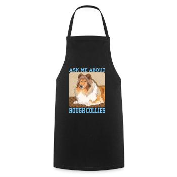 Collie Longhair Collie Dog Rough Collies Gift - Cooking Apron - black - Front - AI Model Male 185 dark (185cm)