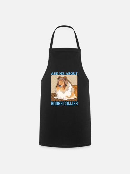 Collie Langhaarcollie Hund Rough Collies Geschenk - Kochschürze - Schwarz