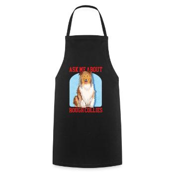 Collie Longhair Collie Rough Collies Dog Gift - Cooking Apron - black - Front - AI Model Male 185 dark (185cm)