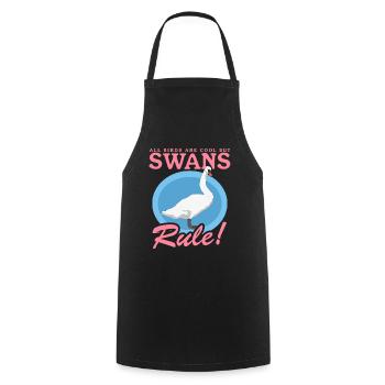 Swans Swans Swan Lover Gift - Cooking Apron - black - Front - AI Model Male 185 dark (185cm)