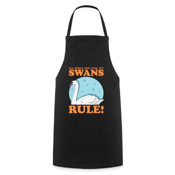 Swans Swans Swan Lover Gift - Cooking Apron - black - Front - AI Model Male 185 dark (185cm)