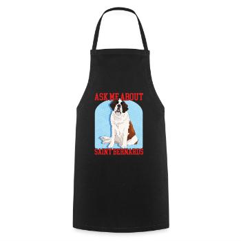 Bernhardiner Hund St. Bernhardshund Geschenk - Kochschürze - Schwarz - Vorne - AI Model Male 185 dark (185cm)