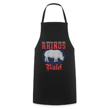 Nashorn lustig Rhinozeros Nashörner Geschenk - Kochschürze - Schwarz - Vorne - AI Model Male 185 dark (185cm)
