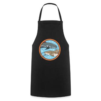 Poisson-chat poisson poisson-chat pêcheur silure cadeau - Tablier de cuisine - noir - Devant - AI Model Male 185 dark (185cm)