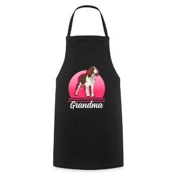 English Springer Spaniel Granny Dog Owner Gift - Cooking Apron - black - Front - AI Model Male 185 dark (185cm)